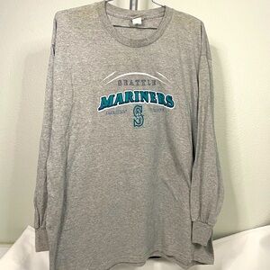 VTG 2004 Lee Sport LS heather gray Seattle Mariners baseball graphic tee sz 2XL